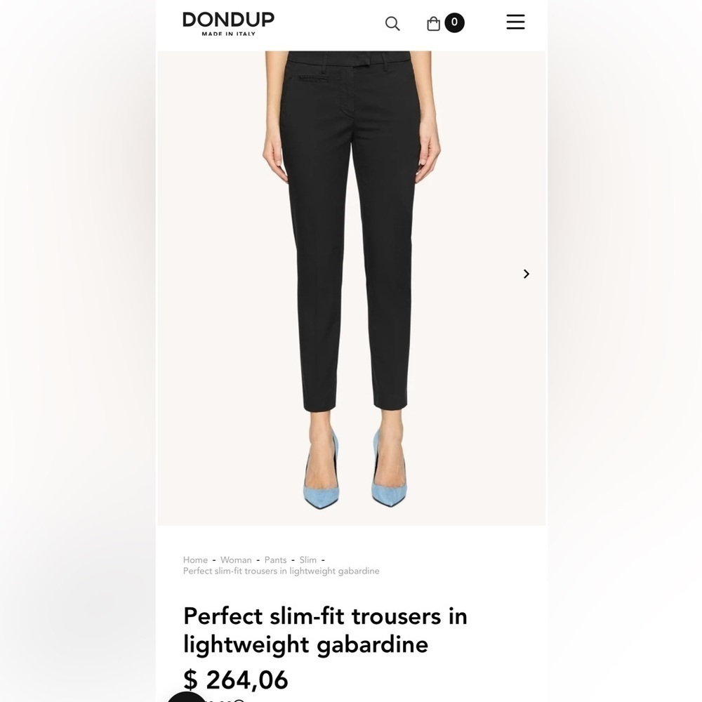 Dondup Made in Italy black slim cropped pants women’s size 27 - Picture 16 of 16